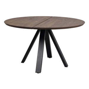 Tmavohnedý okrúhly jedálenský stôl s doskou z dubového dreva ø 130 cm Carradale – Rowico vyobraziť
