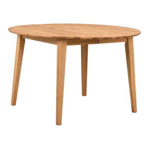 Okrúhly rozkladací jedálenský stôl z dubového dreva v prírodnej farbe ø 120 cm Filippa – Rowico vyobraziť