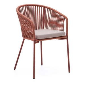 Záhradná stolička s výpletom vo farbe terakota Kave Home Yanet vyobraziť