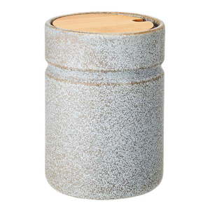 Sivá kameninová dóza s bambusovým vekom Bloomingville Kendra, 450 ml vyobraziť