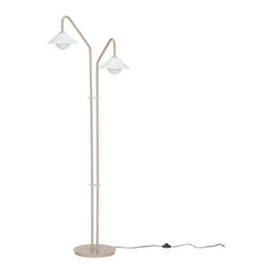 Béžová stojacia lampa so skleneným tienidlom (výška 165 cm) Come – Hübsch vyobraziť
