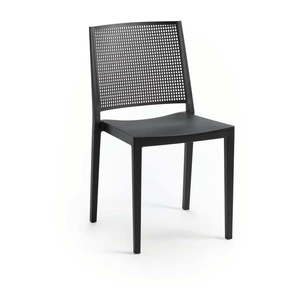 Antracitová plastová záhradná stolička Grid – Rojaplast vyobraziť