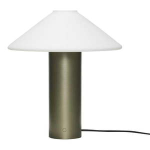 Tmavozelená stolová lampa so skleneným tienidlom (výška 40 cm) Orbit – Hübsch vyobraziť