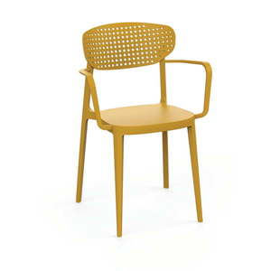 Žltá plastová záhradná stolička Aire – Rojaplast vyobraziť