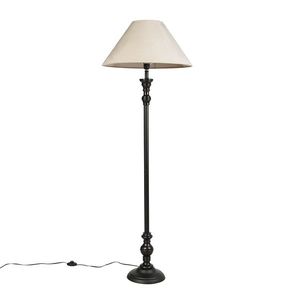 Stojacia lampa čierna s velúrovým tienidlom taupe 55 cm - Classico vyobraziť