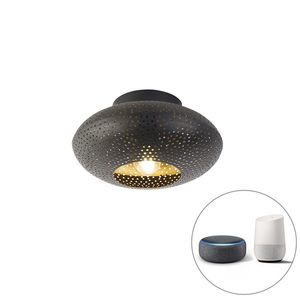 Inteligentné stropné svietidlo čierne so zlatou 25 cm vrátane Wifi A60 - Radiance vyobraziť