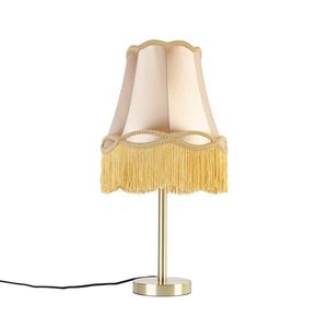 Klasická stolná lampa mosadz s tienidlom Granny zlatá 30 cm - Simplo vyobraziť