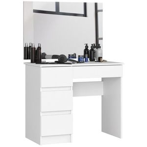 Kozmetický stolík so zrkadlom T-6 90x50 cm biely ľavý vyobraziť