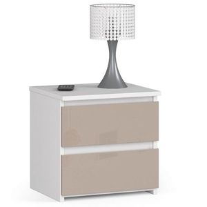 Nočný stolík CL2 40 cm biely/cappuccino lesk vyobraziť