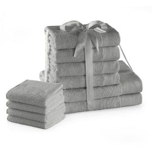 Súprava bavlnených uterákov AmeliaHome AMARI 2+4+4 ks strieborná vyobraziť