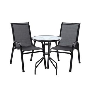 Zahradní sestava stolku a 2 židlí Diver černá vyobraziť