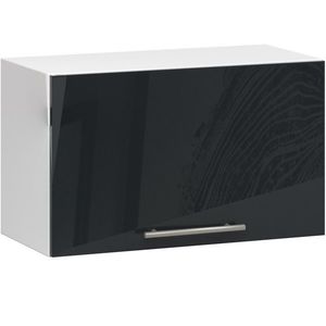 Závěsná kuchyňská skříňka Olivie W 60 cm bílá/černá lesk vyobraziť