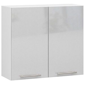 Závěsná kuchyňská skříňka Olivie W 80 cm bílá/metalický lesk vyobraziť