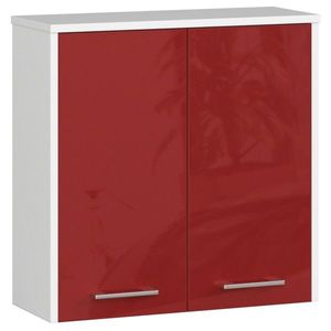 Závesná kúpeľňová skrinka Fin 60 cm biela/červený lesk vyobraziť