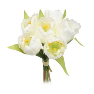 Umelá kvetina zväzok Tulipán, biela vyobraziť