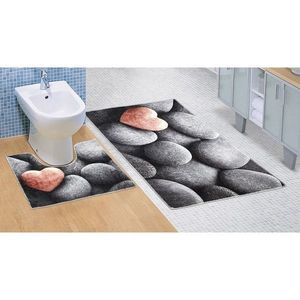 Bellatex Kúpeľňová predložka Tmavé kamene 3D, 60 x 100 + 60 x 50 cm vyobraziť