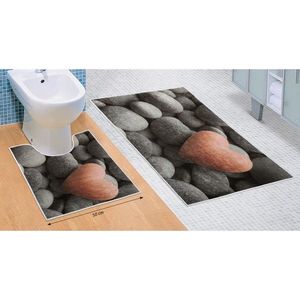 Bellatex Sada kúpeľňových predložiek Tmavé kamene 3D, 60 x 100 cm, 50 x 60 cm vyobraziť