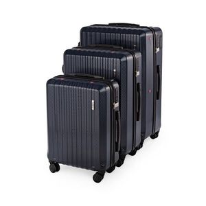 Sada 3ks cestovných kufrov na kolieskach Compactor Terra, S + L + XL, vrátane pumpy, váhy, zámok TSA, tmavomodré vyobraziť