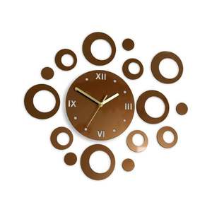 Moderné nástenné hodiny RINGS COPPER copper (nalepovacie hodiny na stenu) vyobraziť