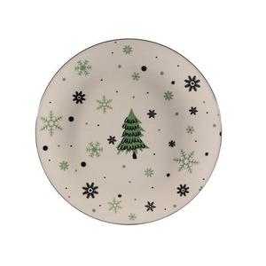 Vianočný keramický plytký tanier 26, 5 cm stromček vyobraziť