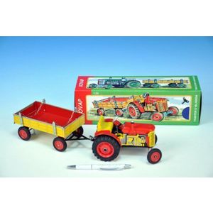 Traktor Zetor s valníkem červený na klíček kov 28cm Kovap v krabičce vyobraziť