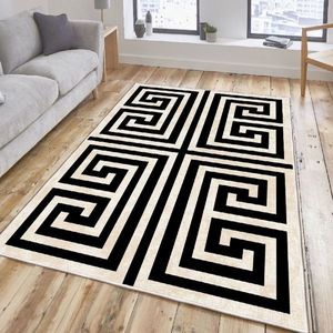 Pletený koberec s geometrickým vzorom, 100 x 300 cm, béžový vyobraziť