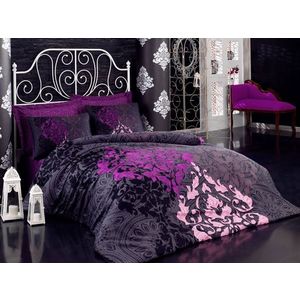 Saténové obliečky SULTAN, 200 x 220 cm, fialová, čierna vyobraziť