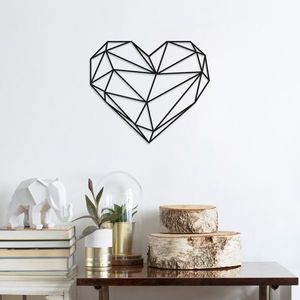Kovová dekorácia srdce, 47 x 40 cm, čierna vyobraziť