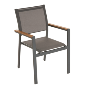 Záhradná stohovateľná kovová stolička, antracit vyobraziť