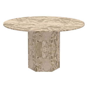 Svetlohnedý mramorový okrúhly jedálenský stôl ø 130 cm Naxos – Actona vyobraziť