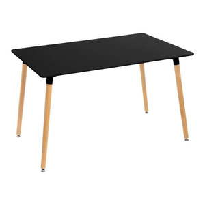 Čierny jedálenský stôl s čiernou doskou 80x120 cm – Casa Selección vyobraziť
