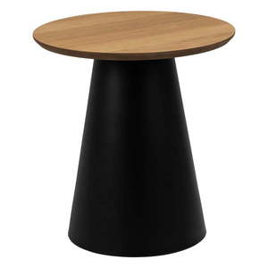 Čierno-prírodný okrúhly konferenčný stolík s doskou v dubovom dekore ø 45 cm Soli – Actona vyobraziť