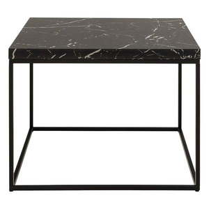 Čierny konferenčný stolík s doskou v dekore mramoru 60x60 cm Barossa – Actona vyobraziť