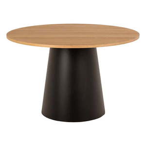 Čierno-prírodný okrúhly jedálenský stôl s doskou v dubovom dekore ø 120 cm Soli – Actona vyobraziť