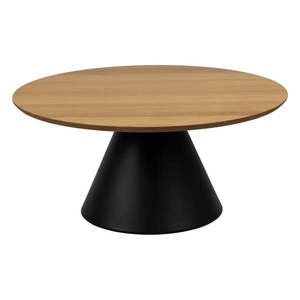 Čierny/v prírodnej farbe okrúhly konferenčný stolík s doskou v dubovom dekore ø 85 cm Soli – Actona vyobraziť