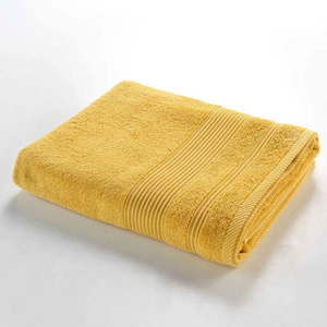 Žltá froté bavlnená osuška 90x150 cm Tendresse – douceur d'intérieur vyobraziť