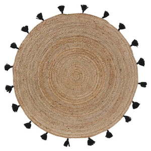 Okrúhly koberec v čierno-prírodnej farbe ø 120 cm Shira – douceur d'intérieur vyobraziť