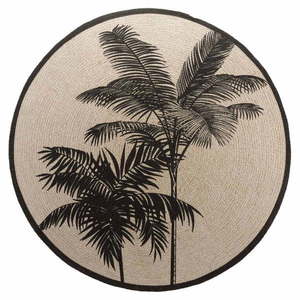 Čierno-béžový prateľný okrúhly koberec ø 120 cm Tropic – douceur d'intérieur vyobraziť