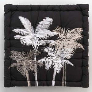 Bielo-čierny sedací vak Ethno Palm – douceur d'intérieur vyobraziť