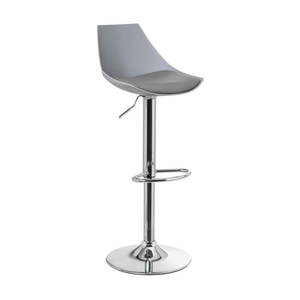 Sivé barové stoličky v súprave s nastaviteľnou výškou 2 ks z imitácie kože (výška sedadla 56, 5 cm) – Casa Selección vyobraziť