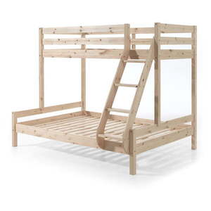 Poschodová detská posteľ z borovicového dreva 140x200/90x200 cm v prírodnej farbe Pino - Vipack vyobraziť