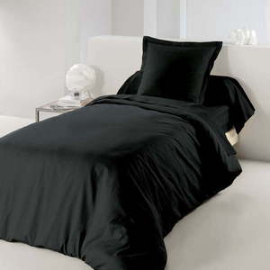 Čierne bavlnené obliečky na jednolôžko 140x200 cm Lina – douceur d'intérieur vyobraziť