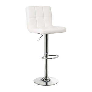 Biele barové stoličky v súprave s nastaviteľnou výškou 2 ks z imitácie kože (výška sedadla 93 cm) – Casa Selección vyobraziť