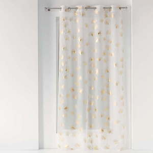 Voálová záclona v bielej a zlatej farbe 140x240 cm Ginkgold – douceur d'intérieur vyobraziť