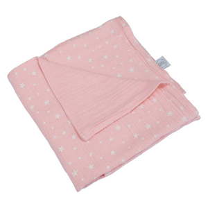 Ružová mušelínová detská deka 75x75 cm – Bébé Douceur vyobraziť