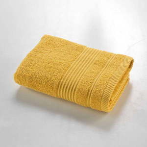 Žltý froté bavlnený uterák 50x90 cm Tendresse – douceur d'intérieur vyobraziť
