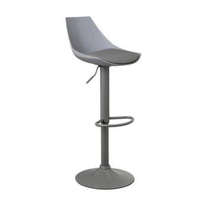 Sivé barové stoličky s nastaviteľnou výškou z imitácie kože v súprave 2 ks (výška sedadla 56, 5 cm) – Casa Selección vyobraziť