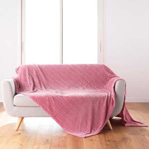 Ružový pléd z mikroflanelu 180x220 cm Arya – douceur d'intérieur vyobraziť