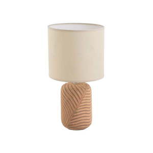 Stolová lampa v krémovo-tehlovej farbe s textilným tienidlom (výška 39 cm) – Casa Selección vyobraziť