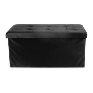 Čierny zamatový taburet – Compactor vyobraziť